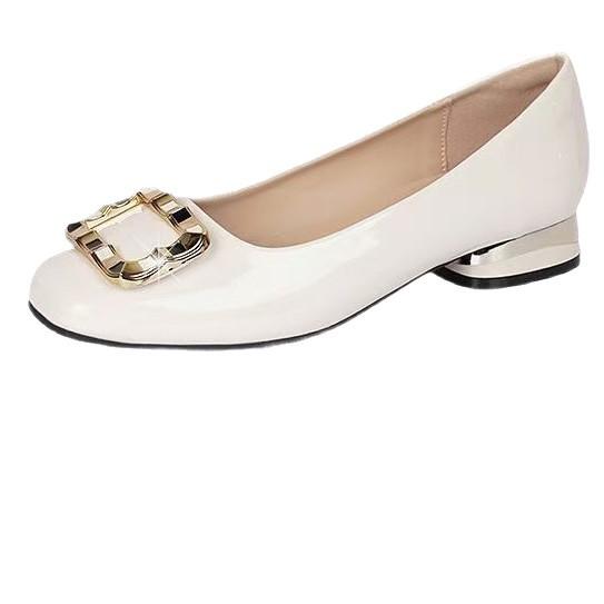 Soft Leather Single Shoes Women's 2025 New Soft-soled Low-heeled Four-season Small Leather Shoes One-pedal Breathable Work Shallow-mouth Women's Shoes