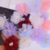 10Pcs Colorful Organza Artificial Flower Appliques  for Wedding Dress Hats Decoration