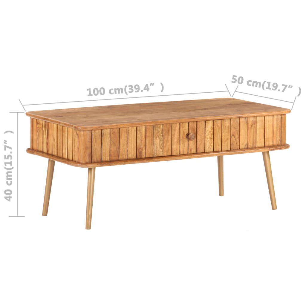 Coffee Table 100 x 50 x 40 cm Solid Acacia Wood