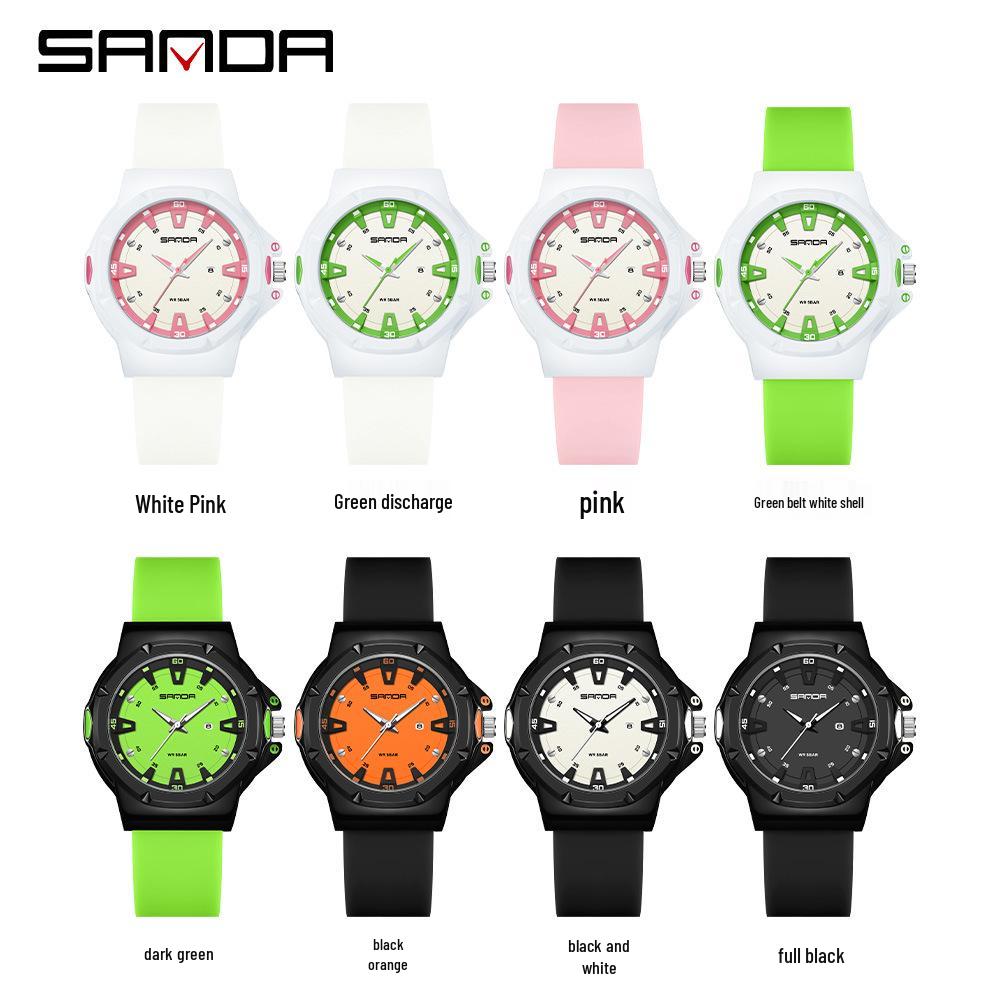 SANDA Quartz Watch: Stylish Casual Watch for Students with Calendar Feature.