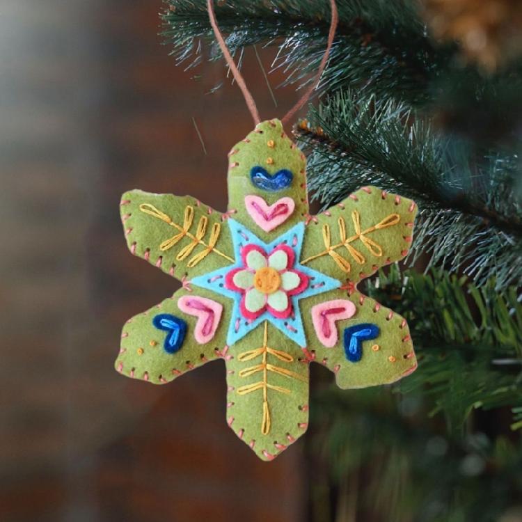 Festival Snowflake Felt Decorations With Embroidery Detail Reusable Christmas Tree Gift Accessories