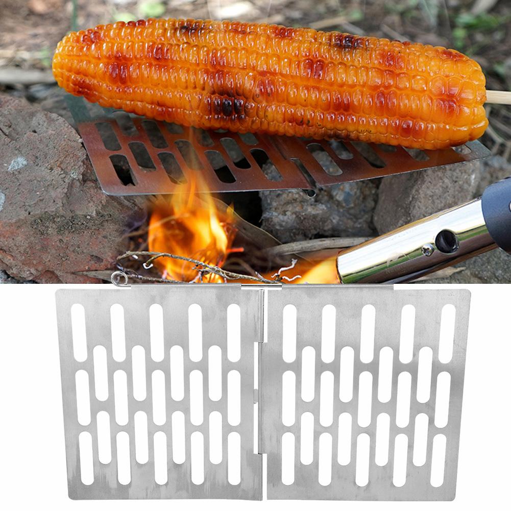 Outdoor Portable Stainless Steel Foldable Barbecue BBQ Board Plate for Camping Picnic