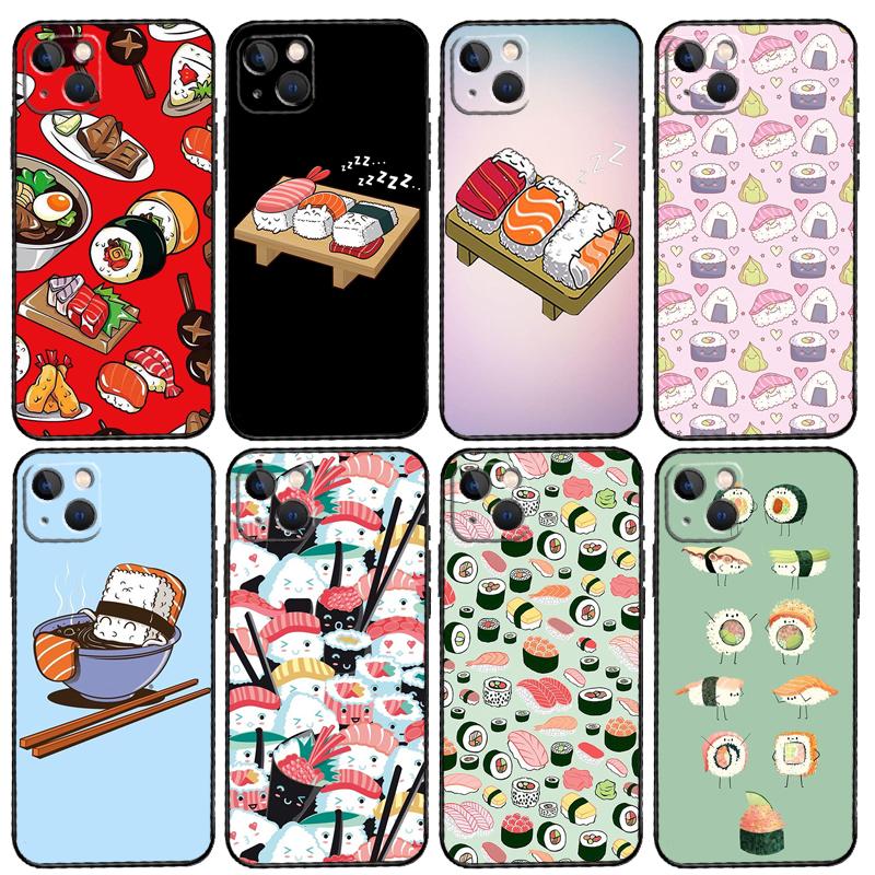 Kawaii Sushi Crowd Phone Case For Samsung Galaxy S24 Ultra S20 S21 S22 S23 S25 Plus S9 S10 S24 S25 FE Cover