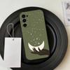 Flower Plant M-Moon Pattern   Phone Case Black Silicone Soft For Samsung S25,S24,S21,S22,S23,S30,Ultra,S20,Plus,Fe,Lite