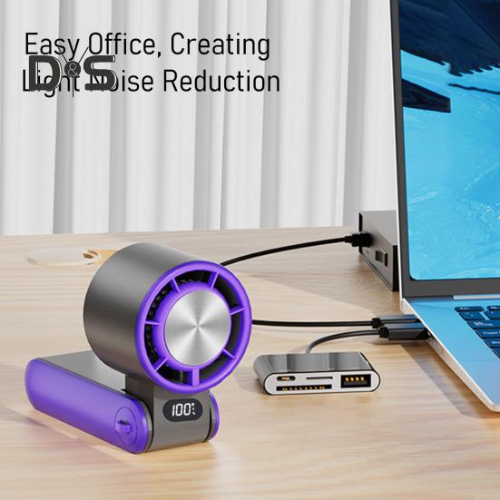 Handlicher Klappventilator, 100-stufige einstellbare LED-Anzeige, wiederaufladbarer USB-Kühlventilator, tragbarer Mini-Persönlicher Ventilator für den Sommer, Reisen und den Außenbereich