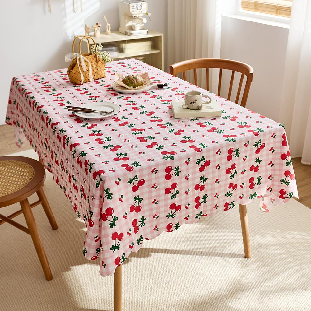 Tablecloth waterproof and oil-proof cartoon coffee cat cute student desk coffee table table mat dining table decorative cloth