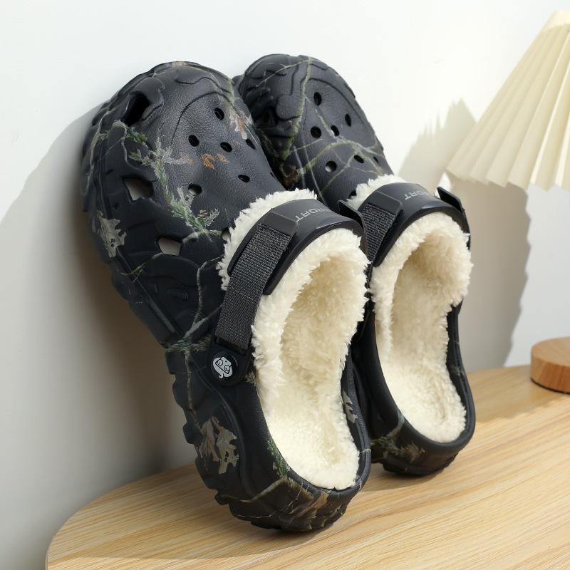 

Cotton slippers winter home thick-soled velvet warm cotton shoes EVA shit-stepping cotton shoes 47 чорний