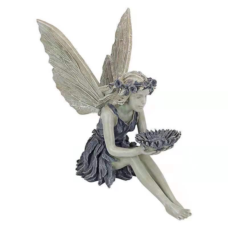 

Смола кормушка для птиц статуэтка для сада подсолнух фея Box Size: 15.3x11.7x21