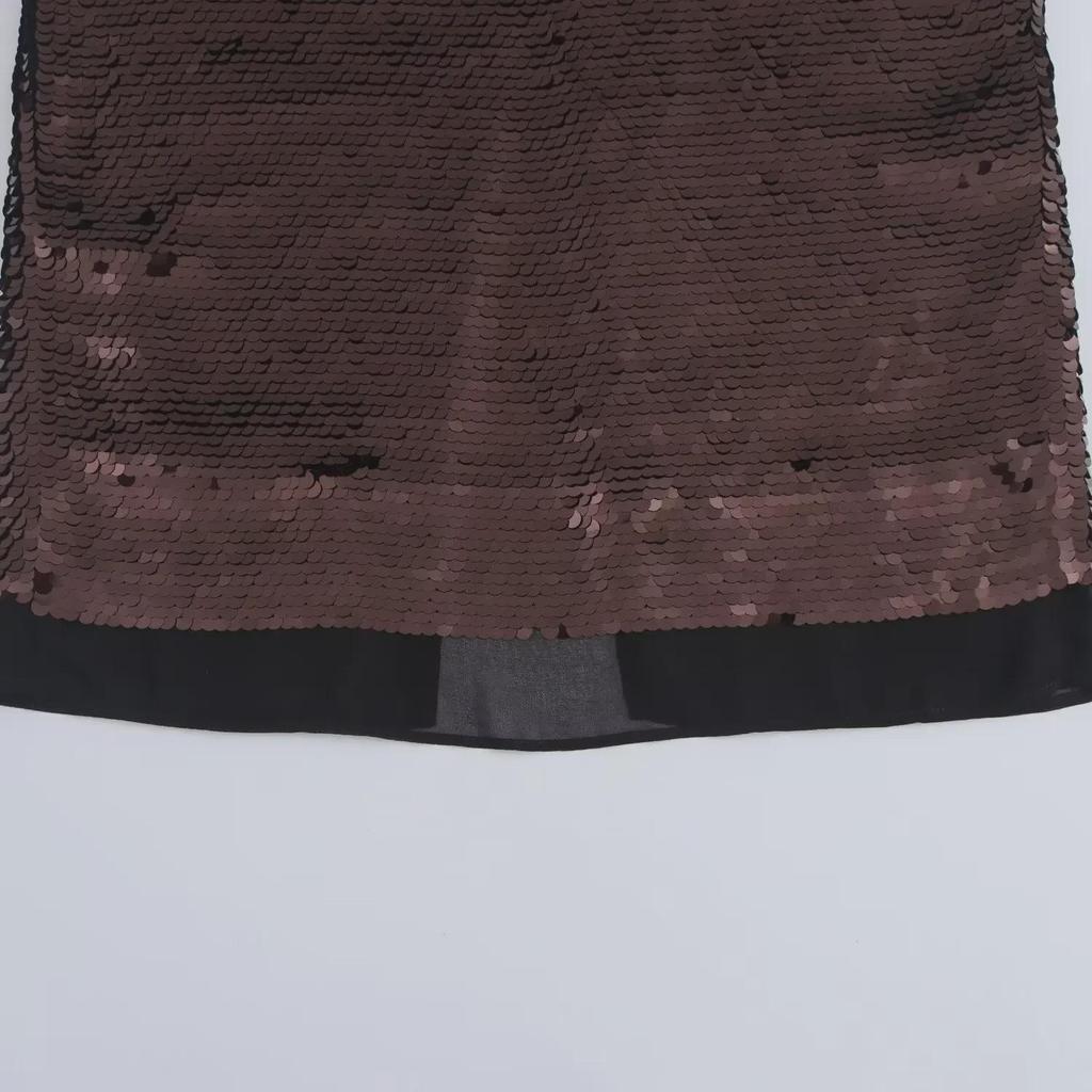 Women's Autumn High-Waist Sequined Midi Skirt