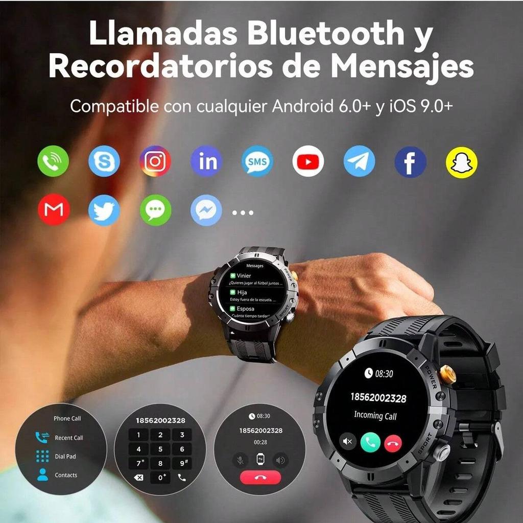 Cubot C29 Smartwatch 1.52-inch 1ATM Waterproof Sport Watch for Men 410mAh Battery, Bluetooth Call, Heart Rate&24H Health Monitor