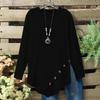 Nova Moda Plus Size Feminina Cor Sólida Manga Longa Top Bainha Irregular Roupa Casual para Mulheres Estilo Europeu Americano