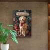 Vintage Aluminum Golden Retriever Christmas Tree Sign 8x12 Inch - Pre-Drilled Easy Install Home Office Garage Decor Gift for Dog