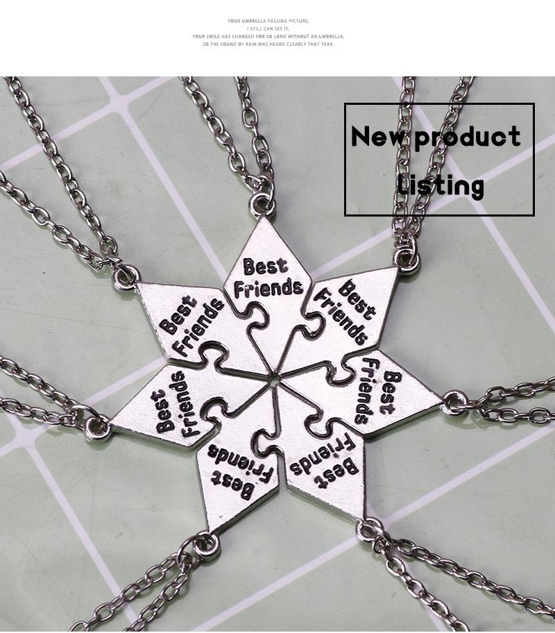 7 Piece Set Of Best Friend Sisters Good Friend Necklace Bff Friendship Pendant Word Ladies Jewelry Gift Necklace 2020