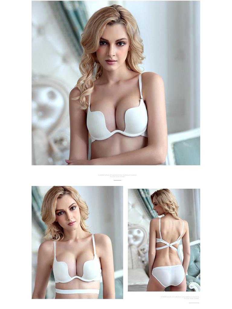 Elegant Deep U-Plunge Backless Push-Up Bra for Evening and Wedding Dresses