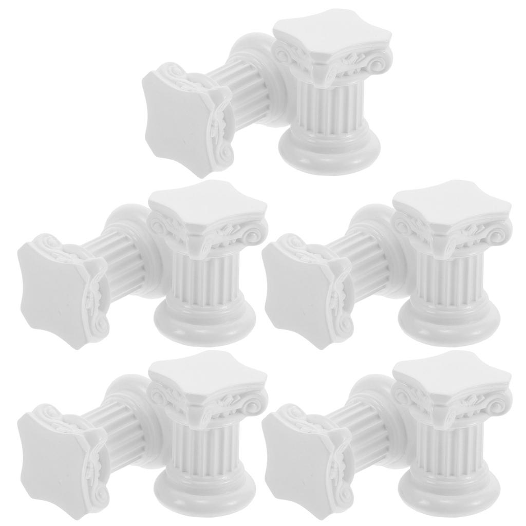 10Pcs Roman Pillar Holders Resin Mini Greek Columns Vintage Candlestick Stand Table Centerpiece Wedding Decor Roman