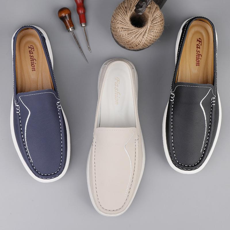Fashion Slip-On Male Driving Shoes Classic Men's Genuine Leather Loafers New Breathable Male Flats Comfortable Casual Moccasins for Men