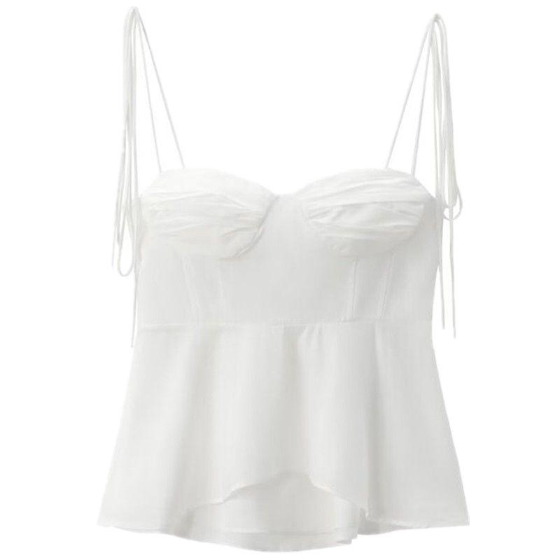 Fashion Style 2024 Summer New Women's Clothing All-Match White Corset Strap Tops 8155920