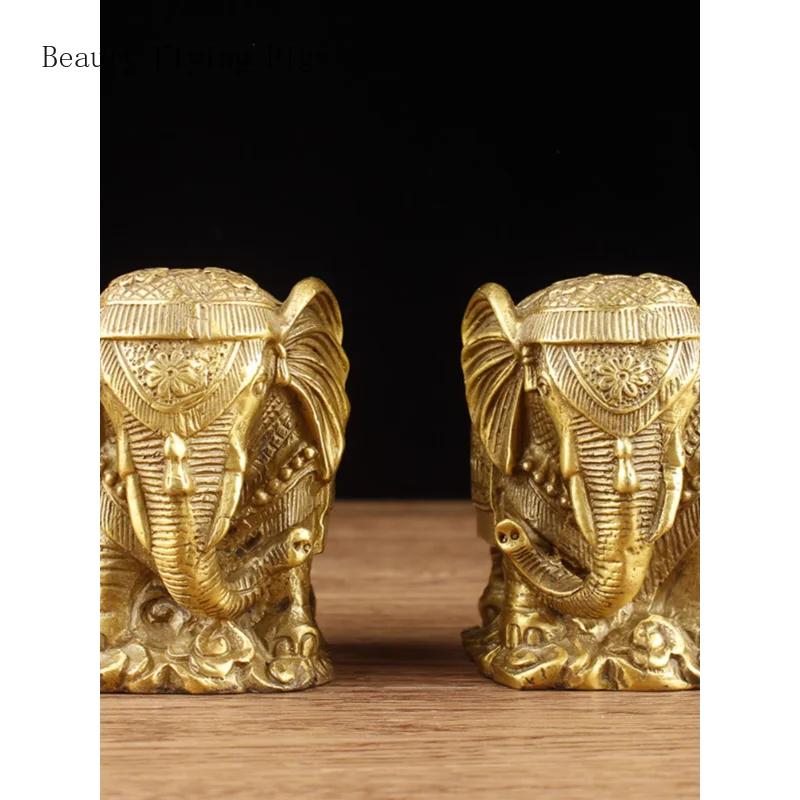 1 pair of metal elephant ornaments water absorbing elephant home decor living room decoration handicrafts opening gift