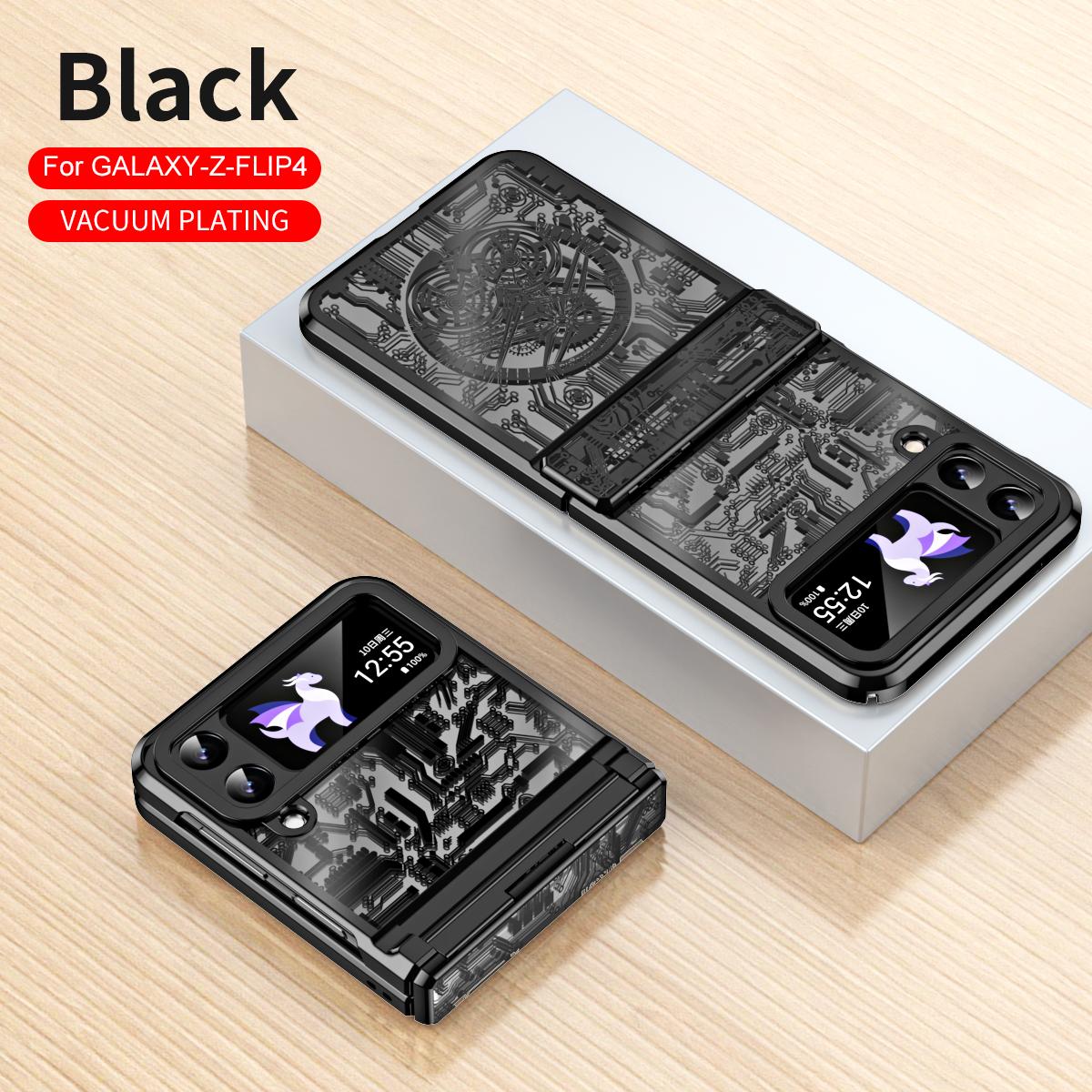 

Для Samsung Galaxy Z Flip 6 5 4 3 чехол механический гальванический прозрачный шарнир защита против падения чехол для Z Flip5 Flip4 For Galaxy Z Flip 3