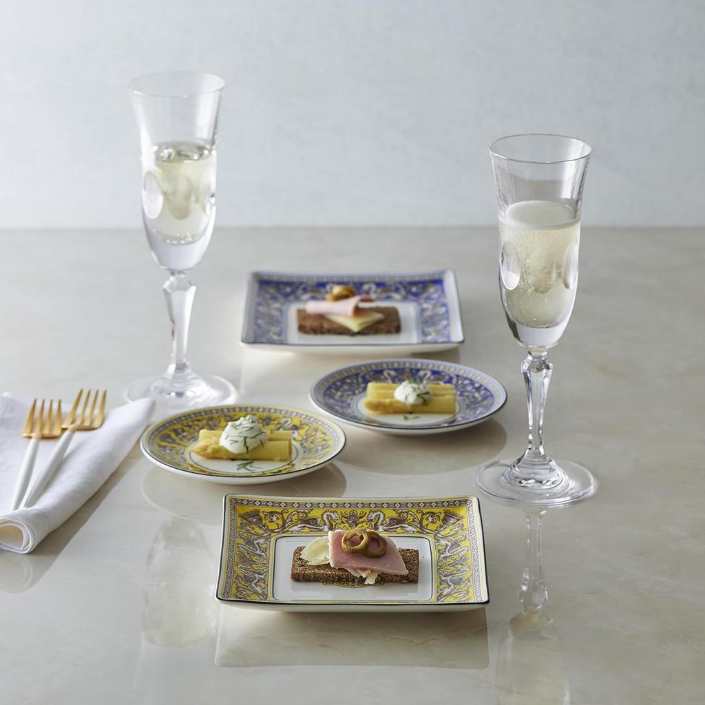 [Offiziell importiert] Wedgwood Florentine Citron Quadratisches Tablett, ca. 14,5 cm, Gelb, Produktnummer 1076509