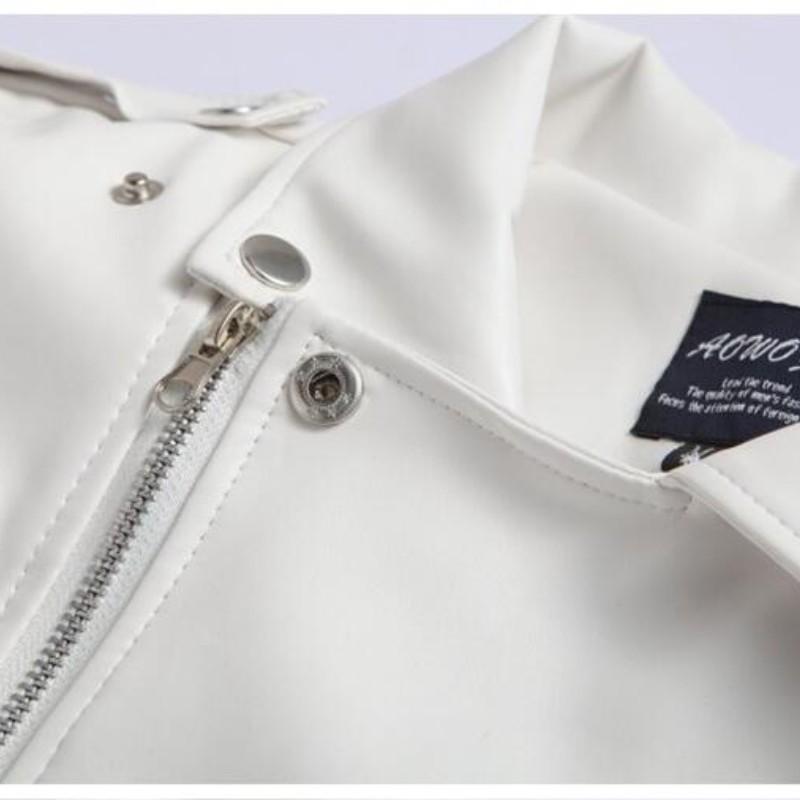 Neu Casual Revers Schlank Motorrad PU Leder Jacke Mantel Herrenbekleidung