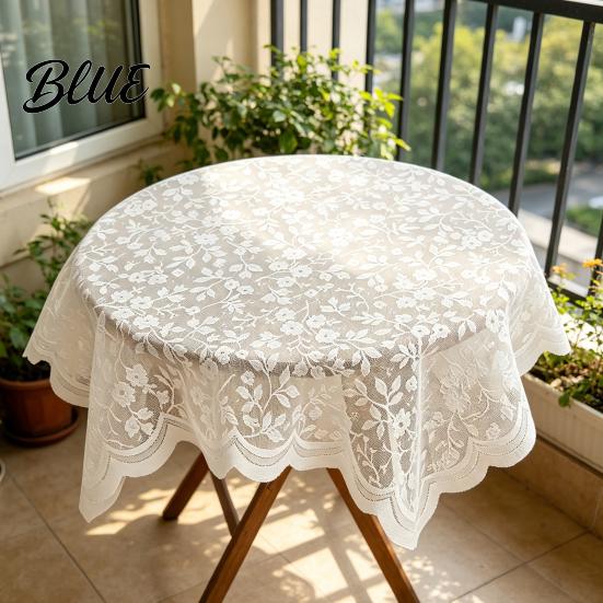 Long-lasting Lace Tablecloth Table Cover Square Doily White Floral Tablecloth Vintage Scalloped for Nightstand Coffee Tea Party Home Decor