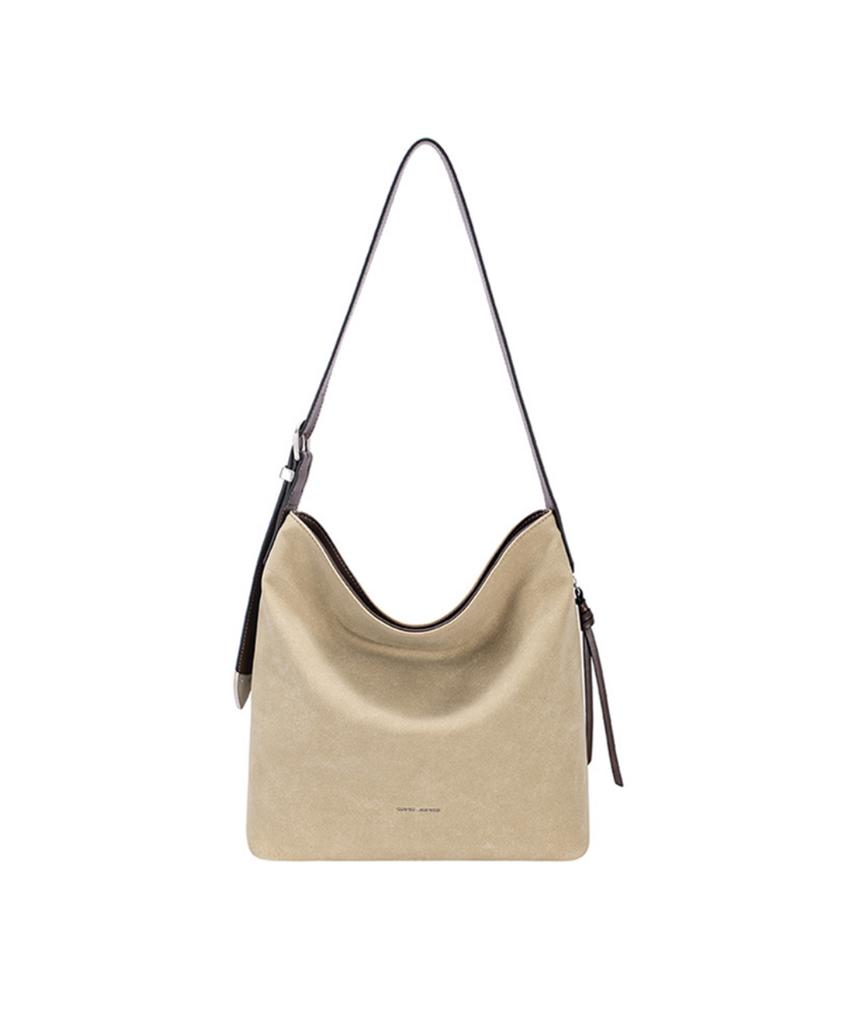 David Jones Bastille 2-Way Bucket Hobo Shoulder Suede Bag Oxford Tan (Cm8447)