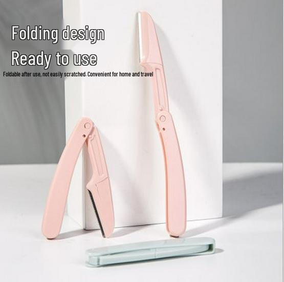 Beginner's Folding Eyebrow Razor Set with Protective Net and Anti-Scratch Safety Design