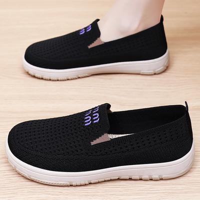 Shoes Women's Shoes Versatile Summer New One-pedal Old Beijing Cloth Shoes Flying Woven Mesh Breathable Casual Shoes