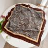 Old Money Wind Cashew Flower Cotton Brown Small Square Scarf Silk Scarf Scarf Shirt Shawl Hair Band Belt Scarf