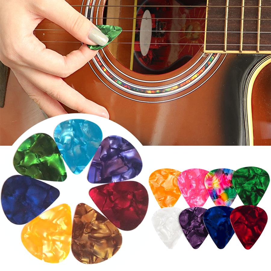 30pcs Celluloid Guitar Pick ABS Plectrums for Acoustic Electric Bass Ukulele String Instrument Music Performance Accessories XJM
