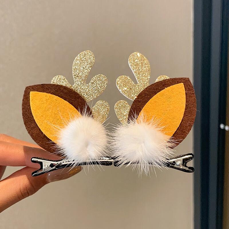 Cute Christmas Deer Antler Hair Clips