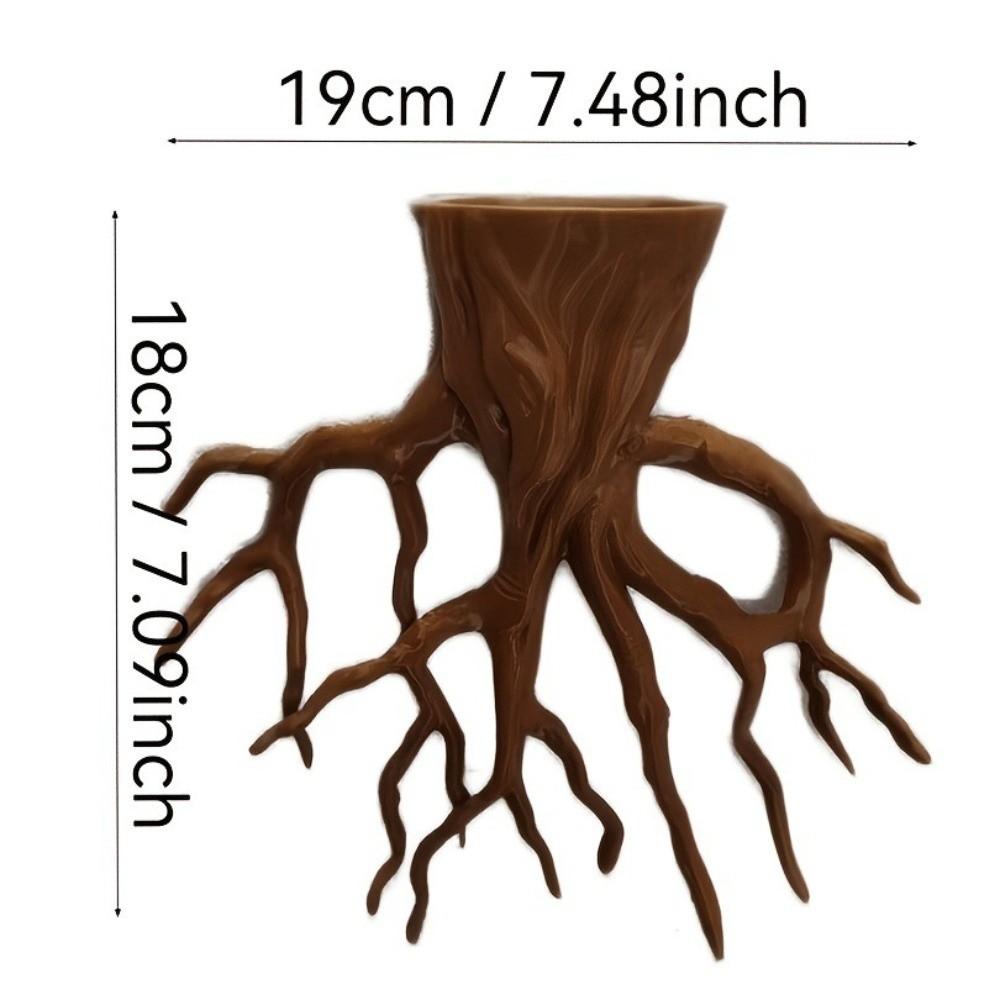 Decorative Hanging Flower Pot Tree Root Shape Plant Container Wall Decoration  Office Decor
