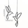 2PCS Black Hummingbird Silhouette Ornament Wall Mounted Bird Hanging Ornaments  for Living Room