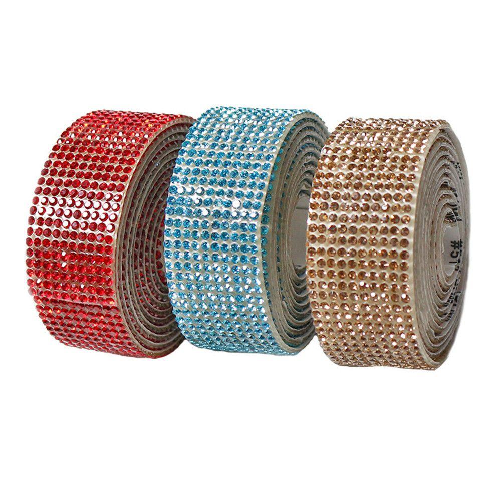 Colorful Crystal Sticker Phone Decoration Glitter Diamond Ribbon Trim Tape Self-Adhesive Rhinestone