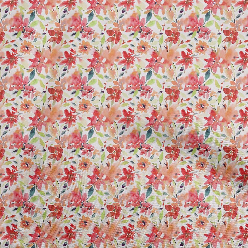 oneOone Cotton Flex Gray Fabric Abstract Watercolor Floral Fabric For Sewing Printed Craft Fabric By The Yard 40 Inch