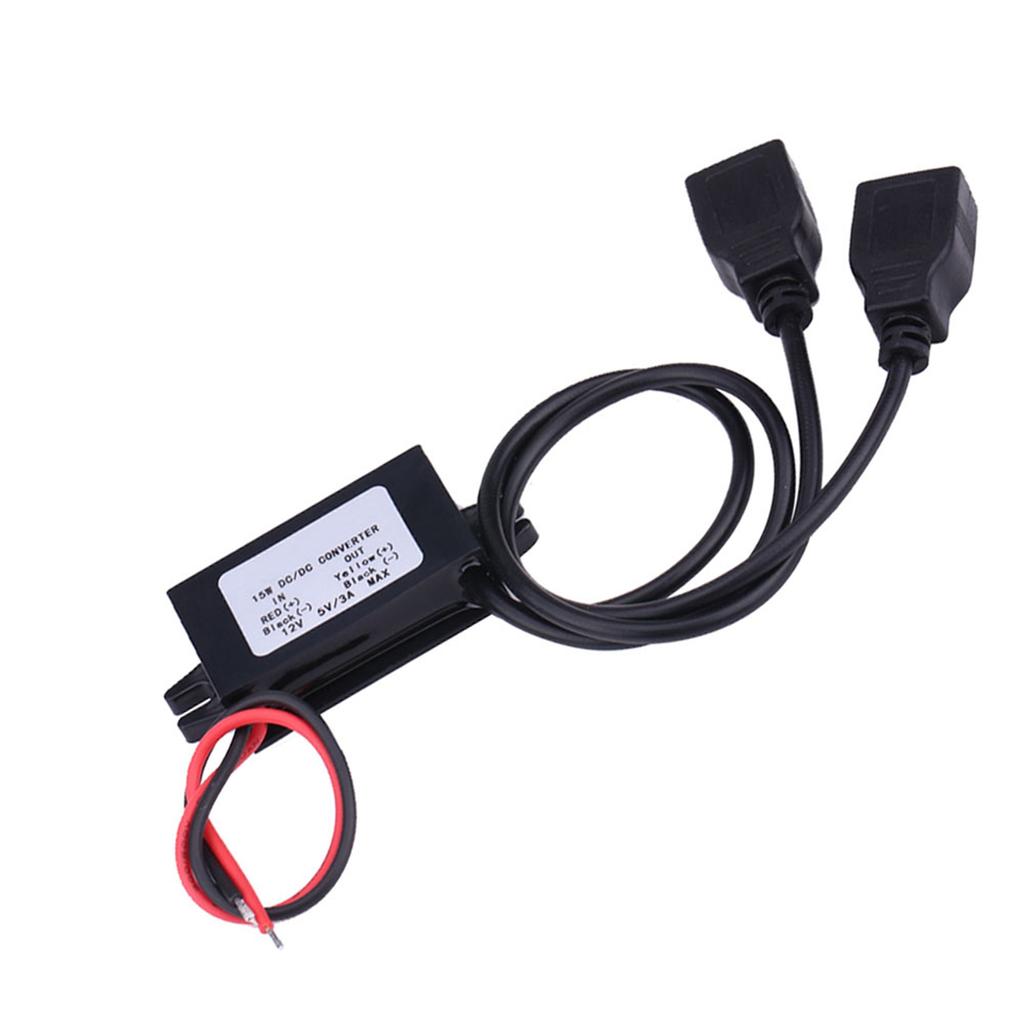 3A DC 12V to DC 5V Dual USB Charger Adapter Converter Module for Car Motorcycle Phone Charge