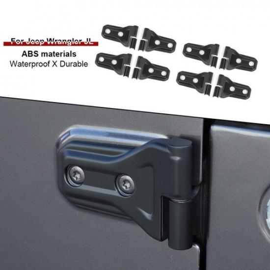 Decoração de Tampa de Acabamento de Dobradiça de Porta Preta Fosca Para Jeep Wrangler JL JT 2018+ 4 Portas