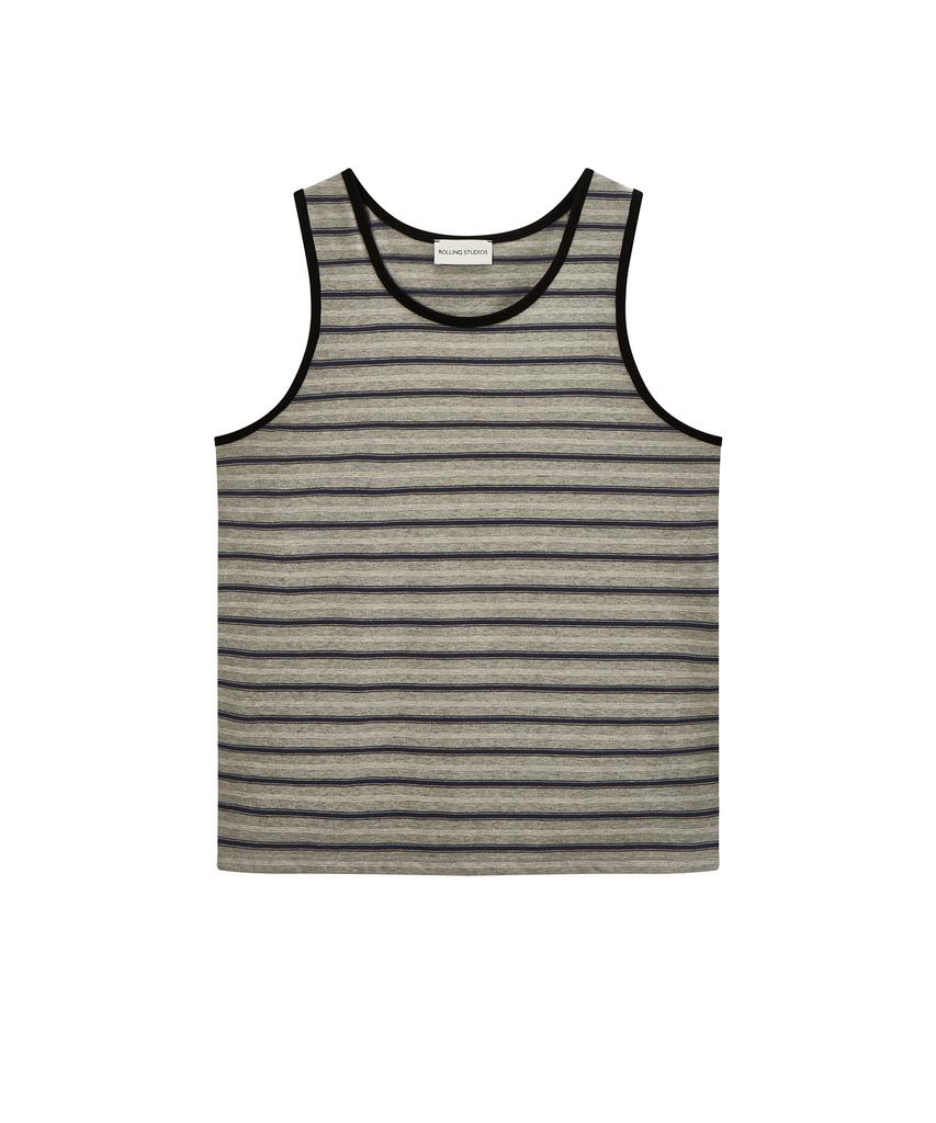 Lollingseutyudio Cotton Stripe Sleeveless Gray/Navy