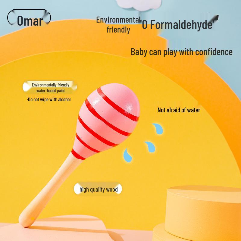 Infant & Toddler Wooden Maracas and Sand Eggs - Early Education Orff Percussion Instruments for Babies and Children