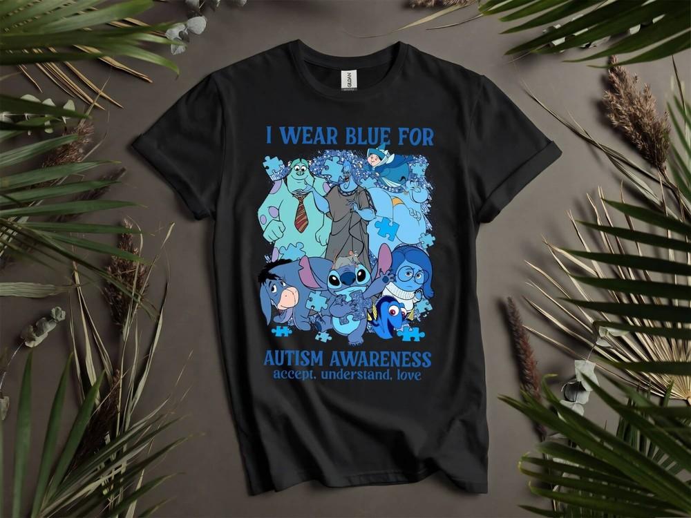 

I wear blue for Autism Awareness T-shirt T shirt Men Women Unisex Tshirt K518 XL