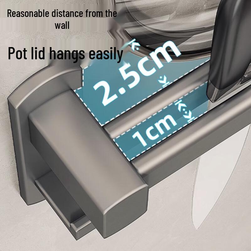 Wall-Mounted Kitchen Storage Rack with Hooks