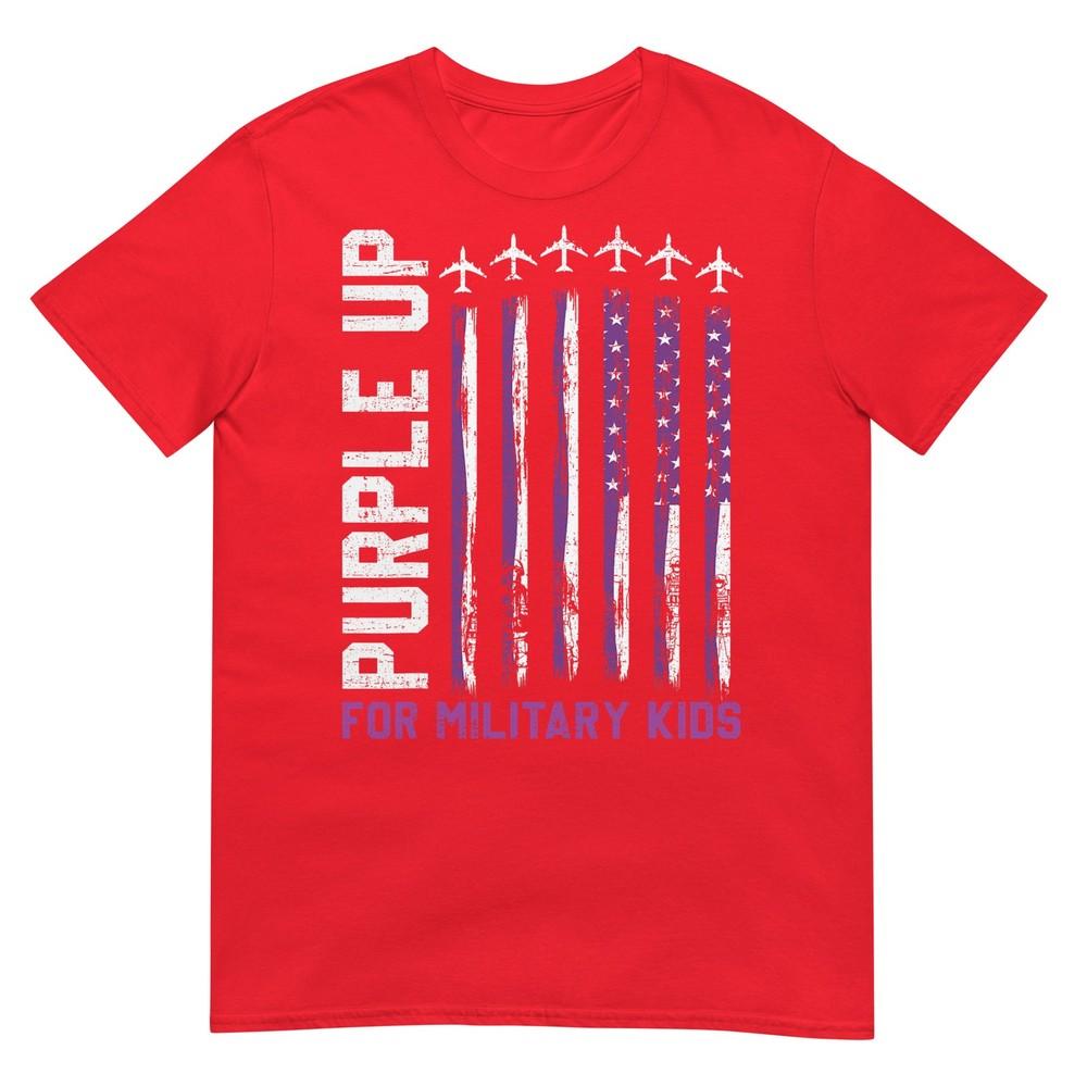 Purple Up For Military Kids Flag Military Child Month Tshirt S