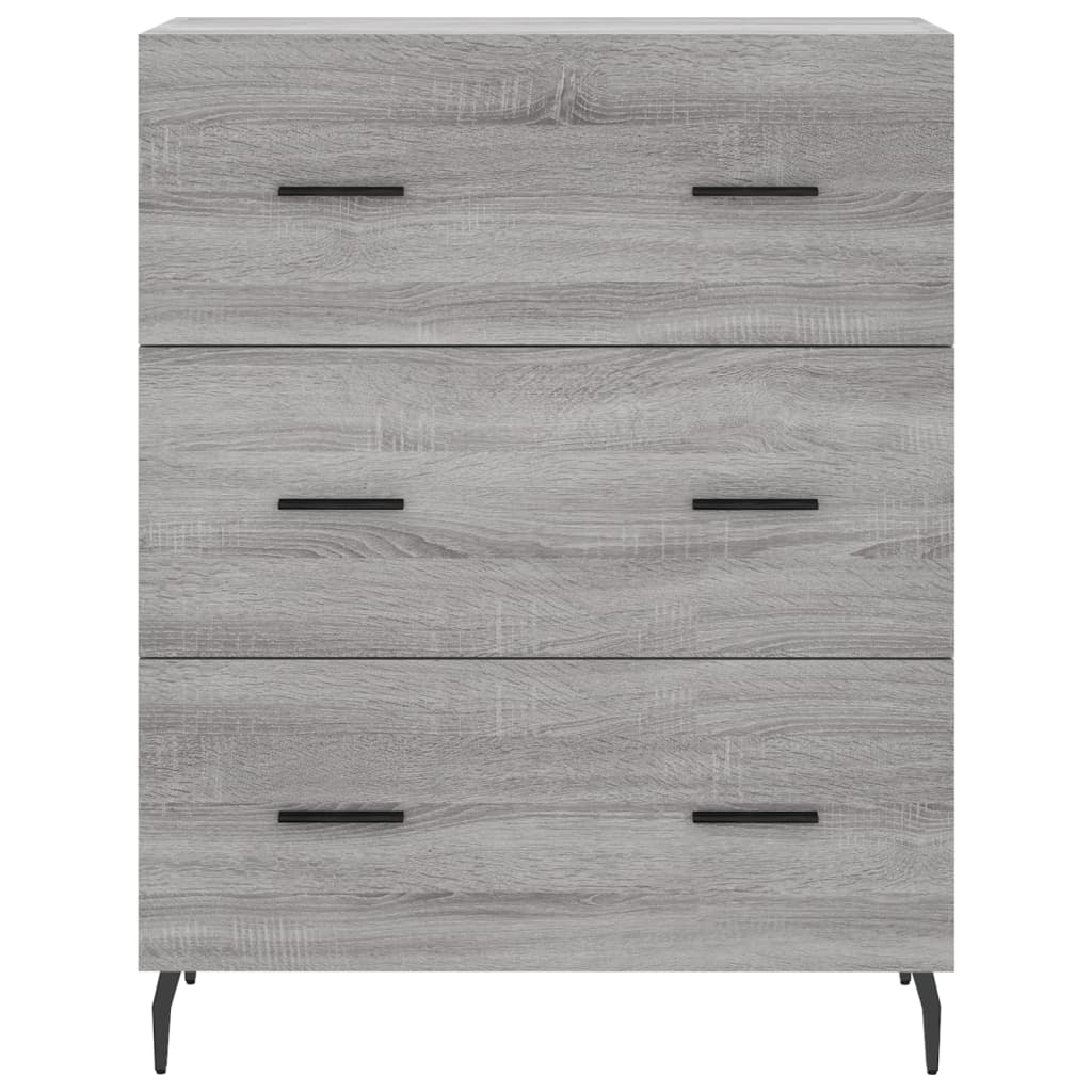 Vidaxl Witrynka Szary Dąb Sonoma 69,5X34X180Cm Materiał Drewnopochodny