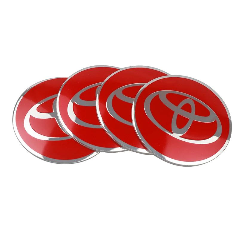 Do Toyoty 2026 Nowe Kołpaki 4 szt. Środkowa Osłona Piasty Koła Samochodowego Aluminiowa Metalowa Naklejka z Logo Do Toyoty Corolla Camry Rav4 Yaris Hilu