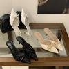 Women's Closed Toe Thin Heel Bowknot Spring Mules - Perfect for Daily Wear