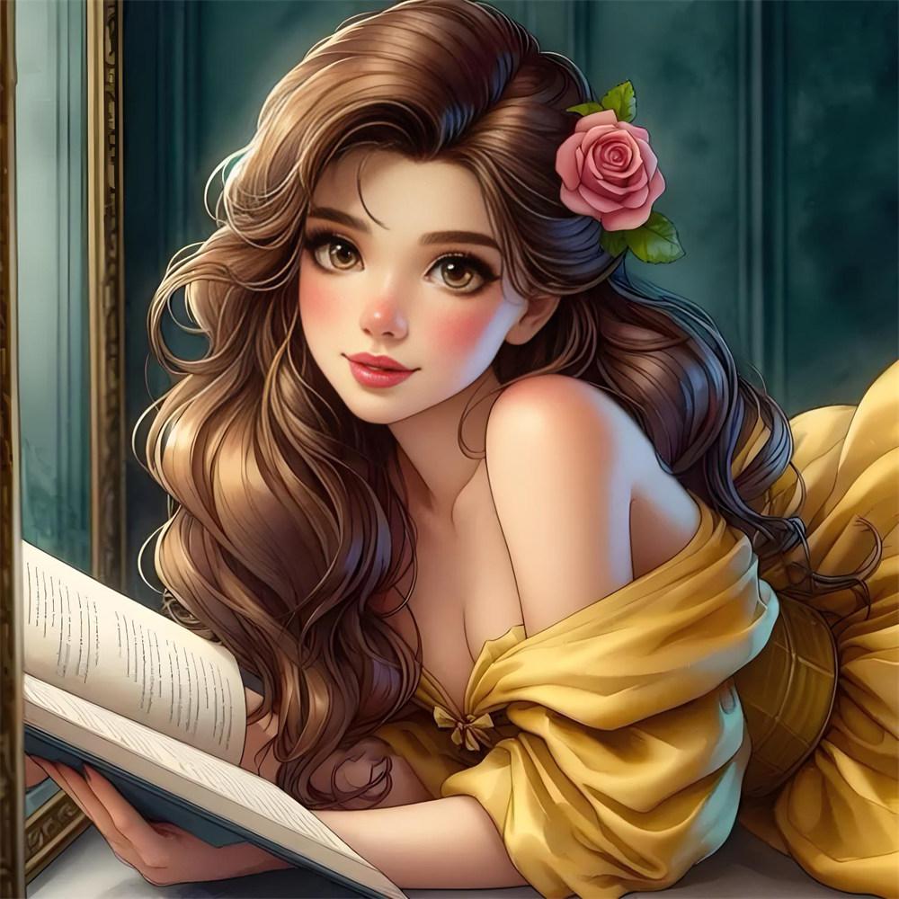 Disney 5D Diamond Painting Beauty and The Beast Cross Stitch Mosaic Kit Home Decoration Wall Sticker DIY Handmade Gift