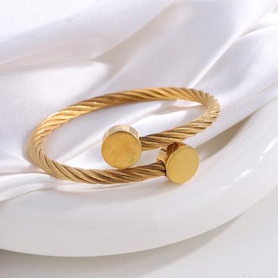 Double-ended Round Color Open Steel Wire Simple and Versatile Bracelet