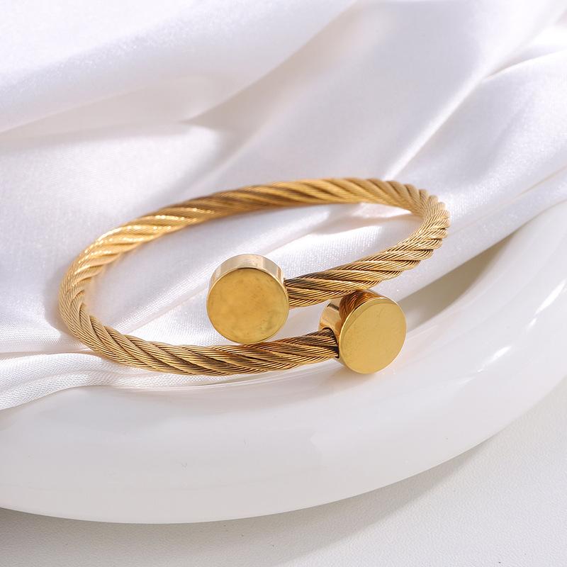 Double-ended Round Color Open Steel Wire Simple and Versatile Bracelet