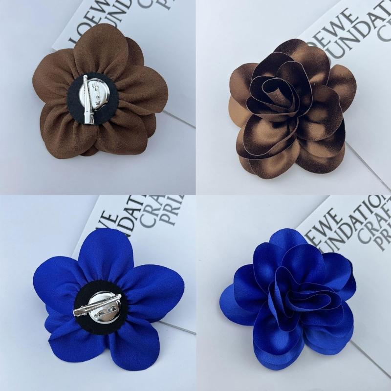 Beautiful Satins Flower Lapel Pin Delicate Brooch French Brooch with Unique Pattern for Fashion Forward Individuals